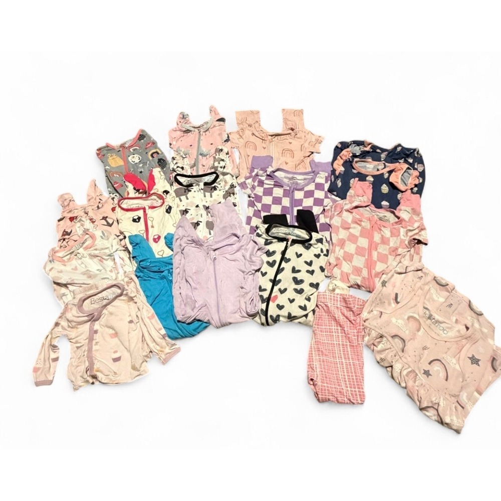 Baby Girl Bamboo Pajama Lot NB - 2T Bestaroo Sweet Bamboo Sleepers Romper 16pc